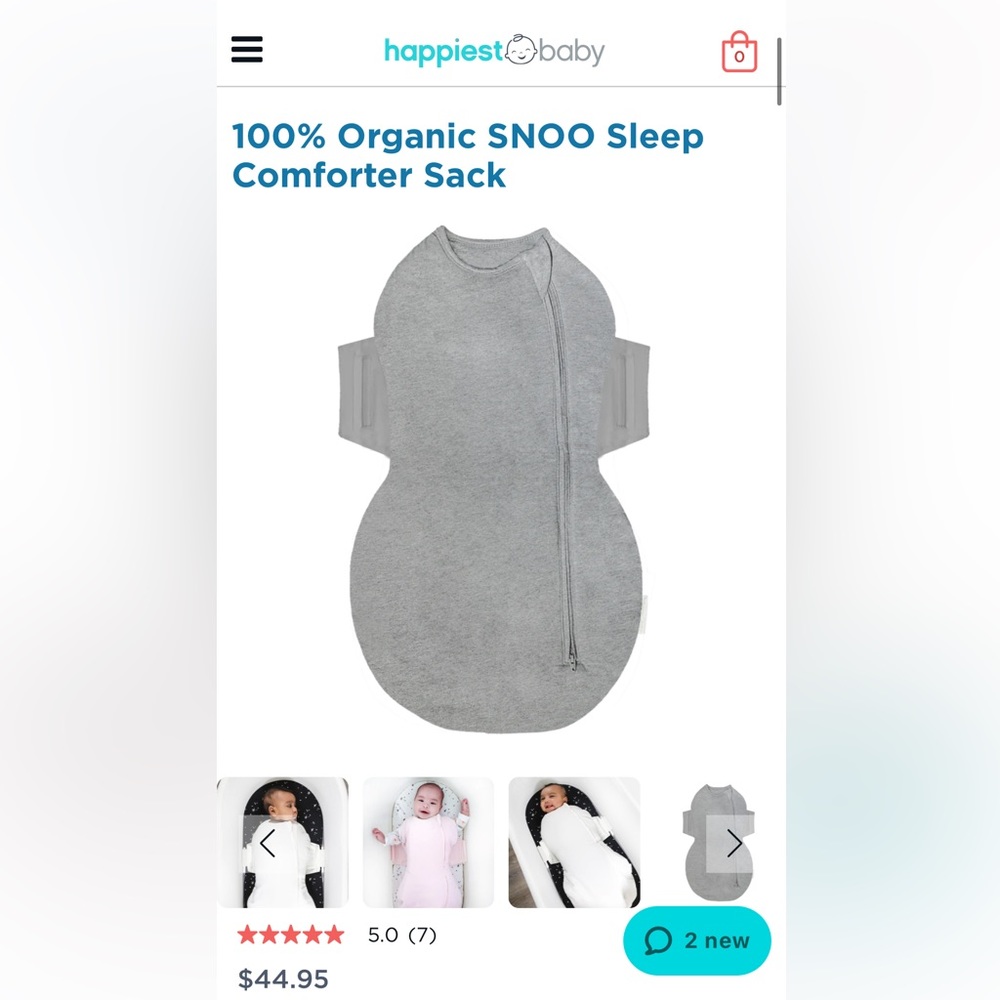 Happiest Baby Snoo Comforter Sleep Sack size Large Graphite